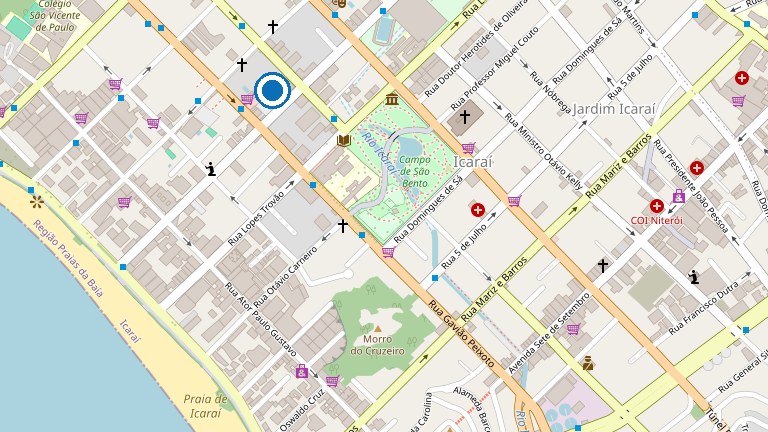 Map of Icaraí, Niterói/RJ, with marker at Rua Ary Parreiras 687